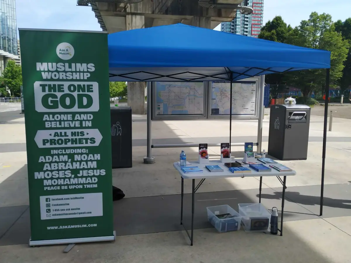 Ask A Muslim Canada outreach booth in Surrey